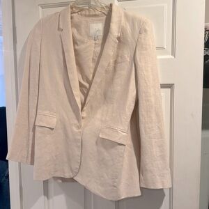 Joie light pink linen blazer